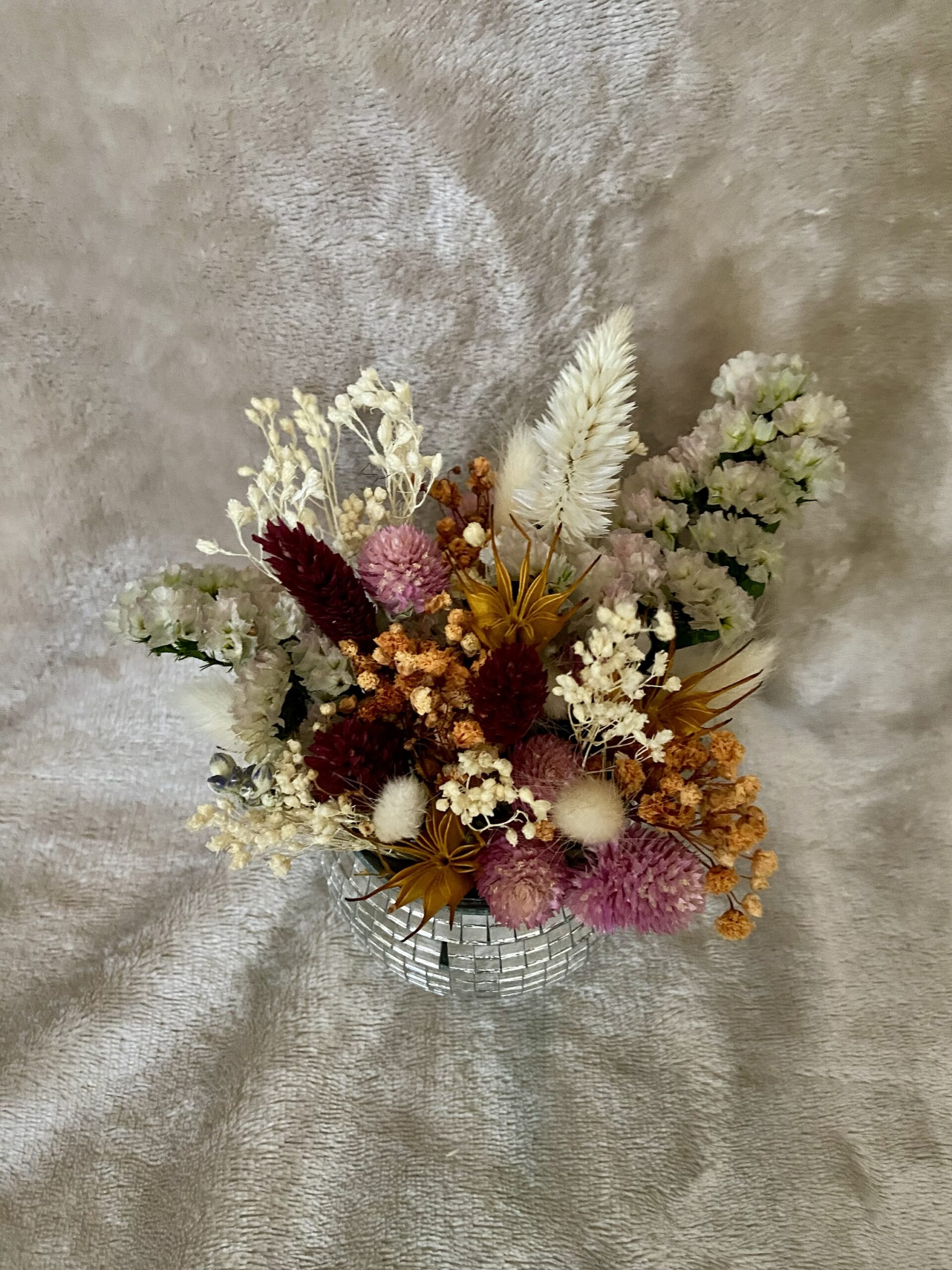 Boule disco fleurie rose et orange – Image 2