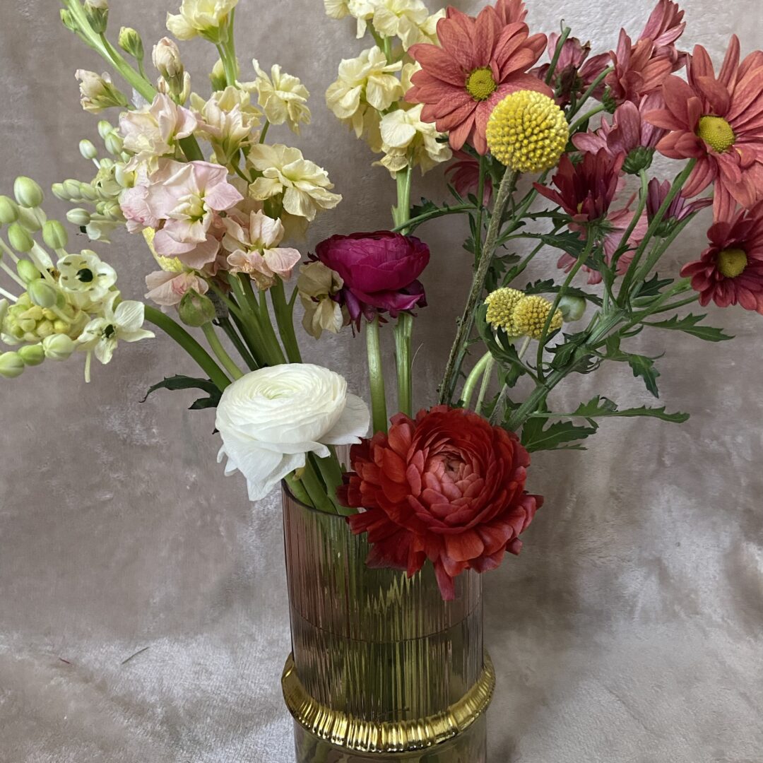 Vase Quartz Rose et Or